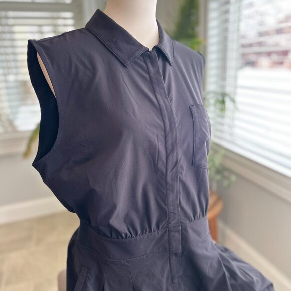 Athleta Black Brooklyn Utility Wide Leg Jumpsuit Sz 14 READ DESCRIPTION - Picture 5 of 16